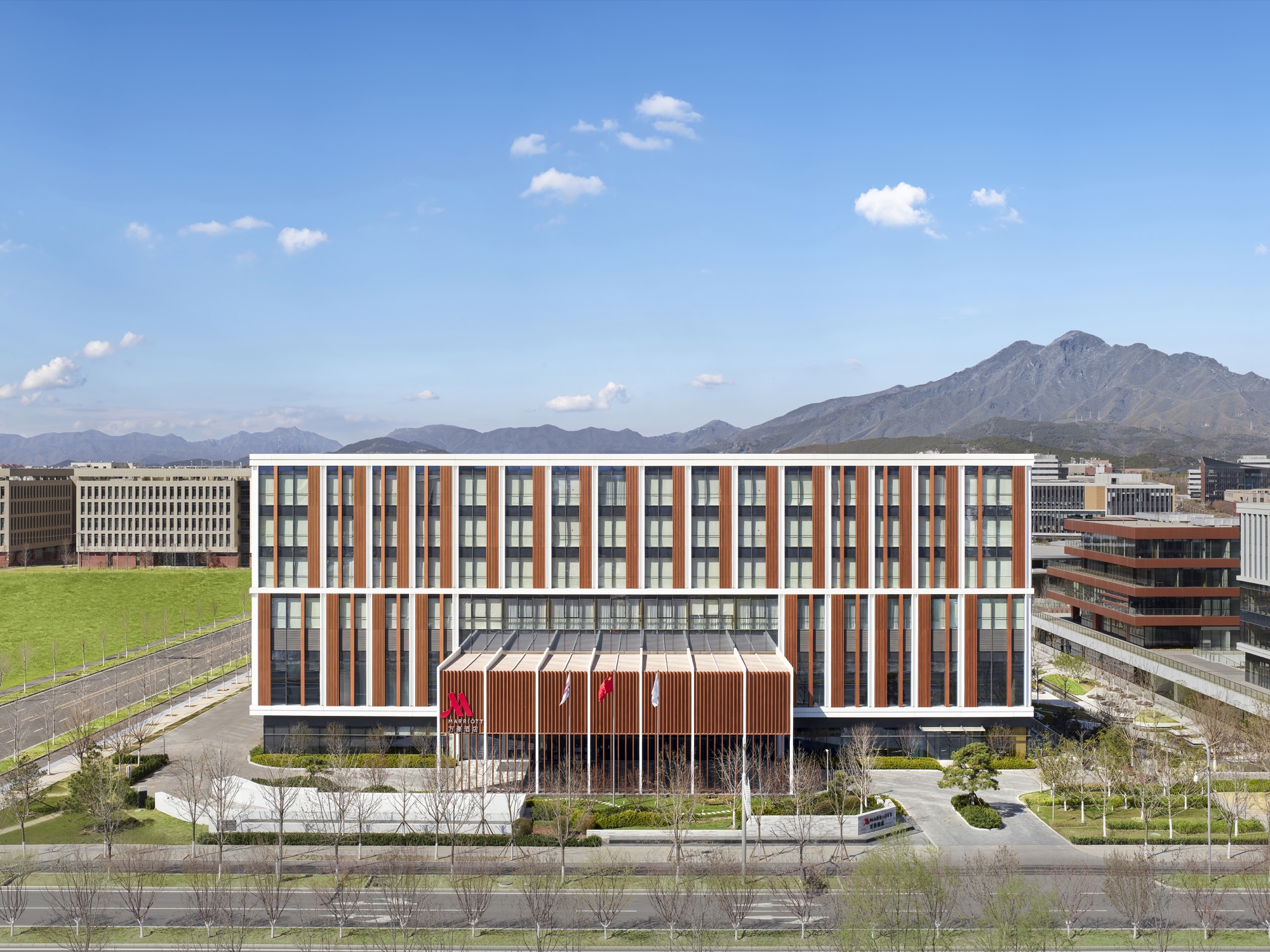 Marriott Hotel exterior by day