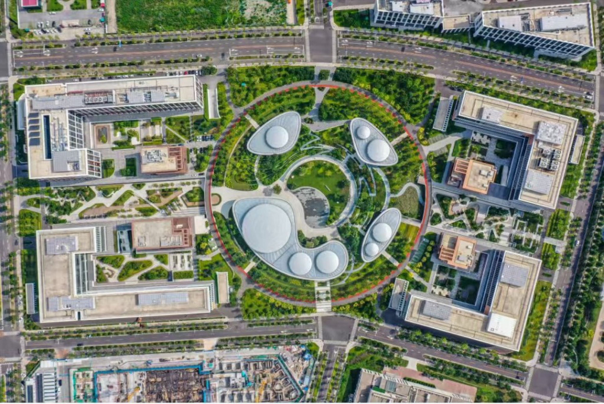 Aerial view of Huairou Science City campus